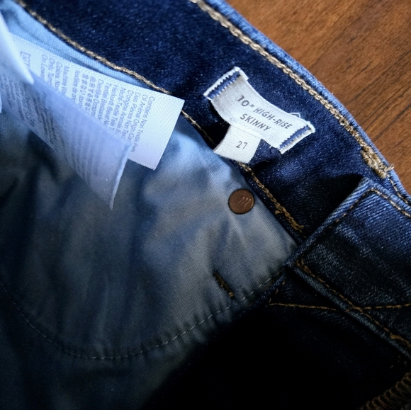 Madewell Women's 10" High-Rise Skinny Dark Wash Stretch Denim Jeans Size 27 - Picture 10 of 13